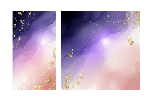 Download Purple Pink Gold Watercolor Fluid Art - Premium Resources