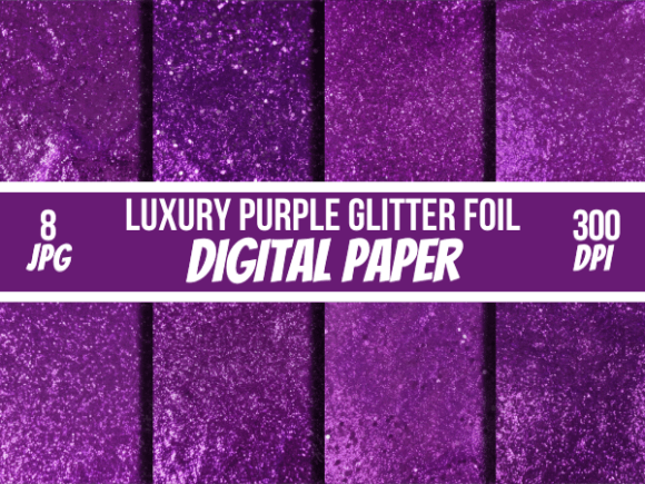 Download Luxury Purple Glitter Foil Digital Paper - Purple glitter Collection